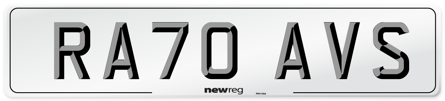 RA70 AVS Number Plate from New Reg